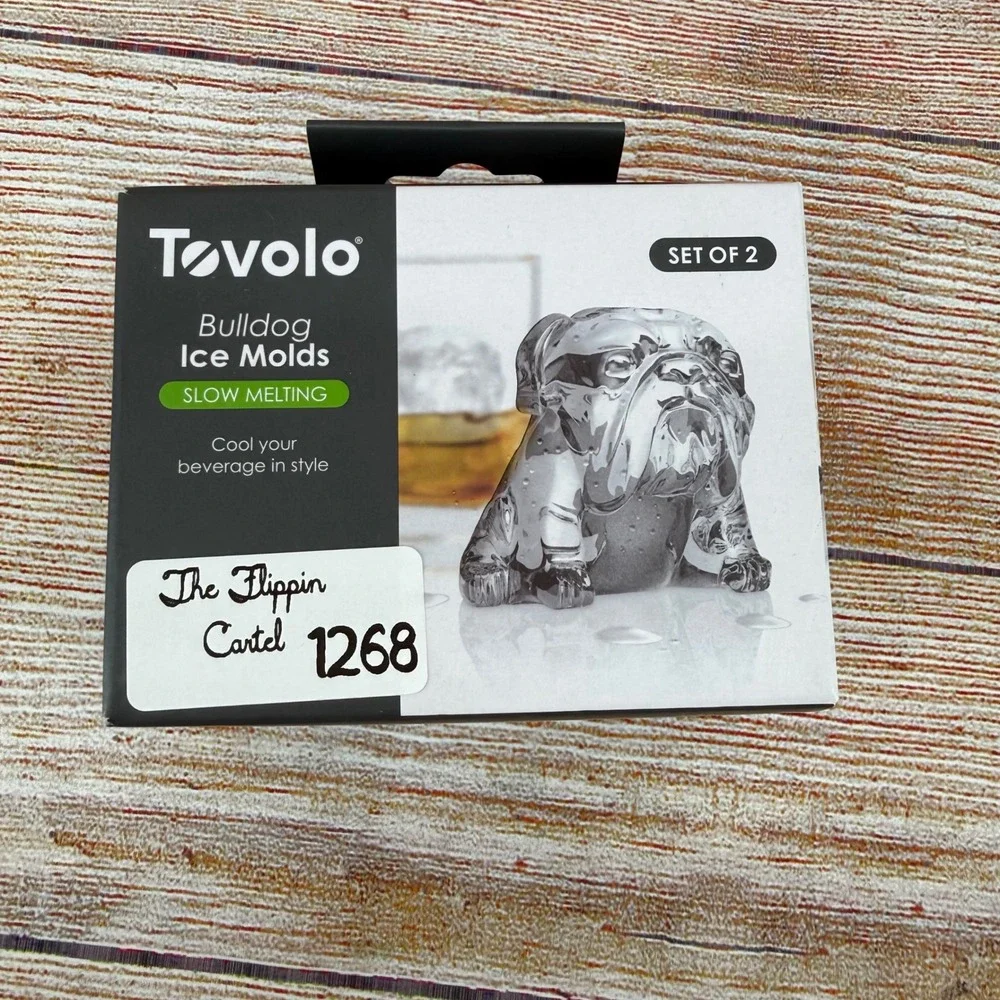 Tovolo Bulldog Ice Molds Set of 2 Slow Melting Silicone Dog Shaped Ice‎ Cubes